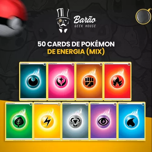 Pokémon TCG Online - Exemplos de cartas: Energia Básica (Grama/Fogo/Água/ Elétrico)