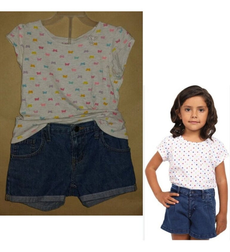 Short Con Playera Para Niña Talla 8 Años Conjunto Para Niña (Usado)