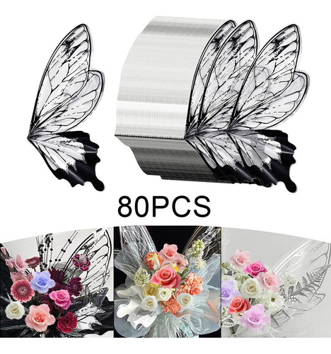 80 Piezas De Papel De Regalo De Flores, Papel De Regalo Para