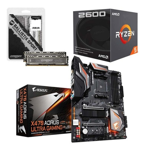 Combo Amd Ryzen 5 2600 + Gigabyte Aorus X470  + 16gb 3200mhz