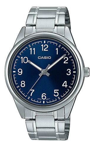 Reloj Casio Mttp-v005d Hombre Azul Analógico Correa De Acero