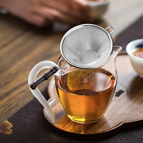 Colador De Té, Vasos Con Mango De Bambú, Estilo A.