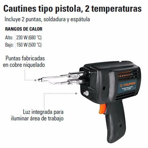 Cautin De Pistola 230w Profesional. Marca: Truper 17549