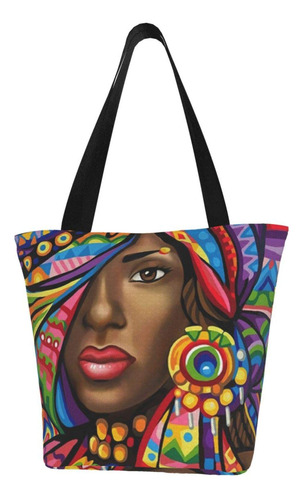 Bolsa Lona Mosaico Para Mujer Africana Tamaño Casual Bolso