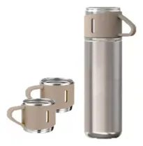 Comprar Termo 500ml Acero Medio Litro + 2 Tazas  Estuche Para Regalo