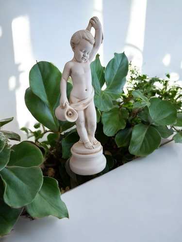 Adorno Estatua De Cemento Niño Para Fuente