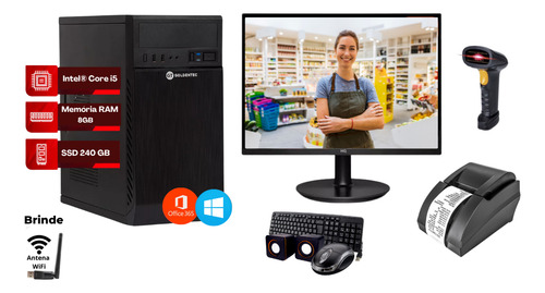 Computador Completo P/ Comércios C/ Sistema S/ Mensalidade