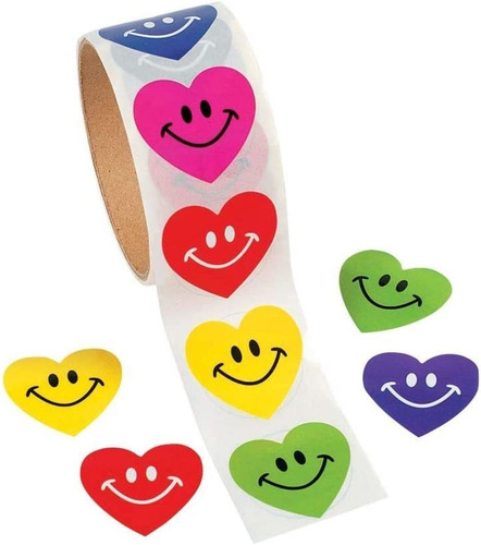 Fun Express Heart Smile Face Stickers (100pc) For Valentines