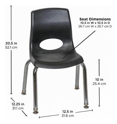 Angeles Silla Infantil Myposture Negra Con Patas Cromadas