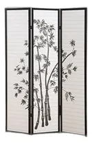Comprar Separador De Ambientes Oriental Shoji De 3 Paneles, Negro
