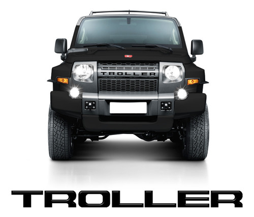 Adesivo Grade Troller T4 2015/2021 Emblema Frontal Preto