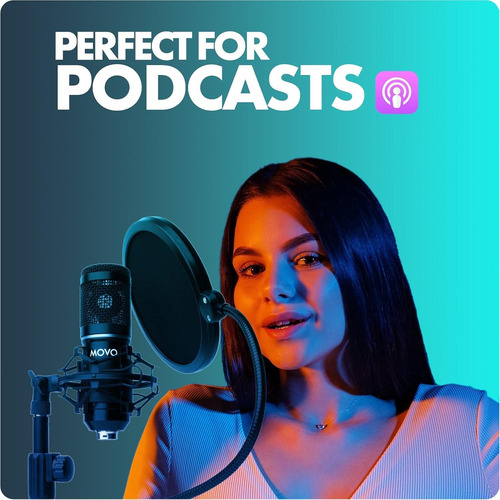 Kit De Podcast Movo Podpak2t - 2 Micrófonos Cardioides +