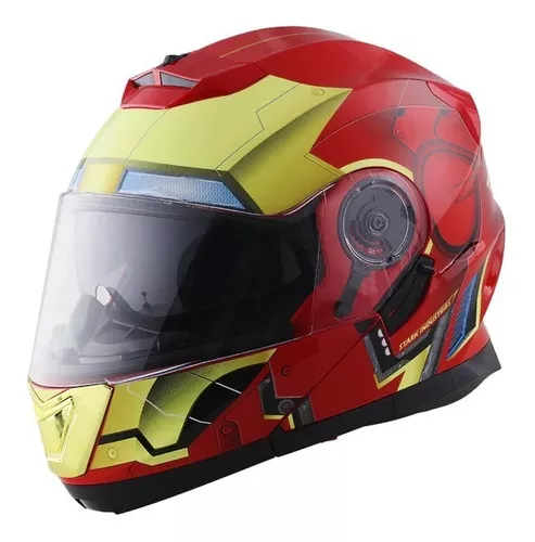 enchufe Cuidar capacidad Casco Moto Edge Marvel Iron Man Abatible Motos.shop