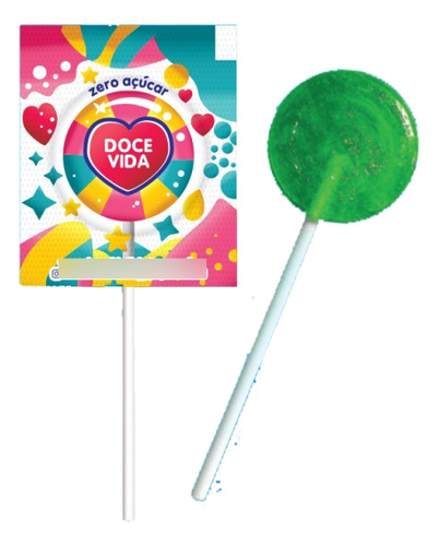 Pirulito Zero Açúcar Sabor Limão Doce Vida 6 Unidades
