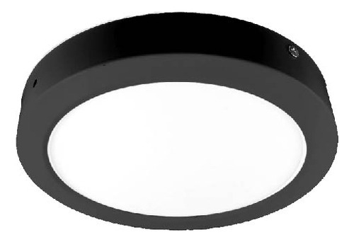 Plafón Aplique Led Bajo Consumo Redondo Negro 18w 22cm Blanco Cálido 1440lm Apl-03ww-b2-ne