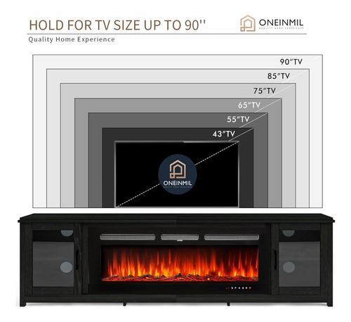 Mueble Con Chimenea Electrica Para Tv De Hasta 90