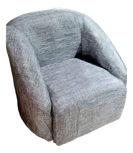 Silla Sillón Poltrona Cómoda Tela Lino Gris Sala Habitación 