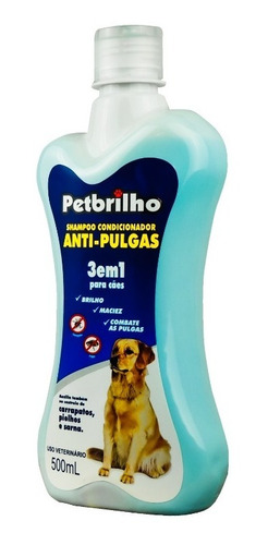 Imagem 1 de 7 de Shampoo Para Cachorro Antipulgas E Carrapatos 3x1 500ml