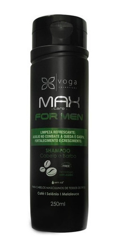 Shampoo Voga Max Care For Men Cabelo E Barba 250ml