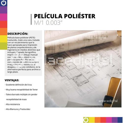 Pelicula Polyester Kronaline Pp604 Translucido Ploter Lapiz