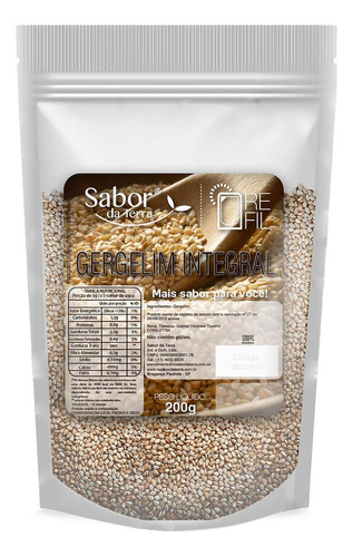 Gergelim Integral Cru Sabor Da Terra 200g