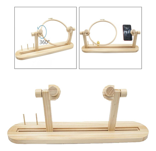 360 Rotatorio De Madera Cruz Marco Rack Bordado Lap Soporte