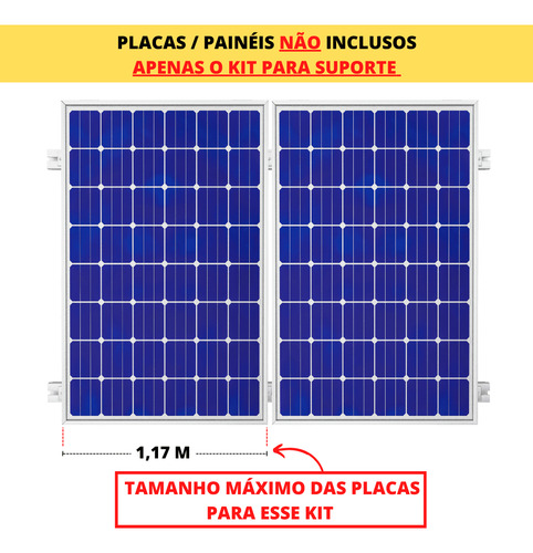 Kit Suporte 04 Placas Solar Estrutura Viga Madeira 4,80m