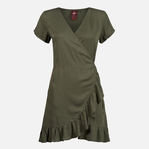 Vestido Mujer Aflora Verde Militar Haka Honu