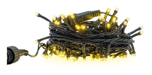 Imagen 1 de 7 de Serie Luz Navideña 100 Leds 10m Lineal Ambar Vintage Eventos