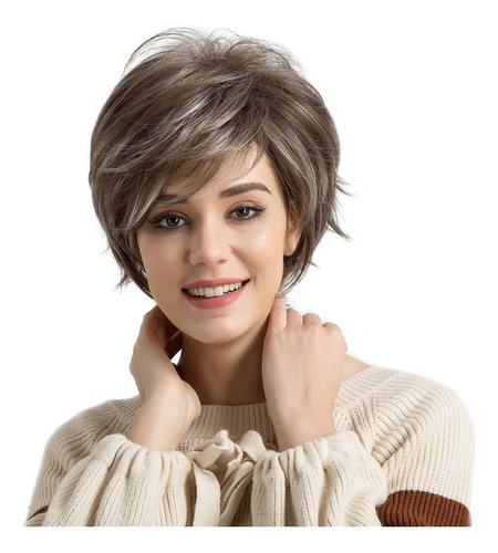 Peluca De Cabello Corto Cabello Sintético