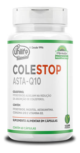 Colestop Asta Q10 Unilife 60 cápsulas Sabor sin sabor