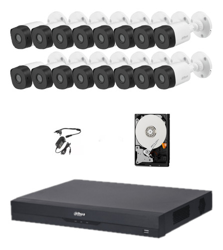 Kit Video Vigilancia 16 Cámaras 2mp Dvr 32ch 1080p Lite 3tb