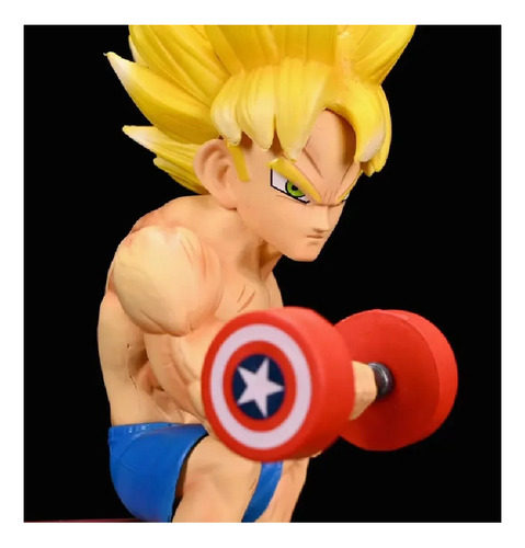 Figura Juguete Muñeco Goku Ssj Mancuernas Dragon Ball Z 16cm