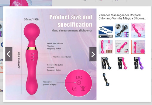 Massageador Portatil In-timo Varinha 2cabeças 8 Modos 360% Rosa-chiclete