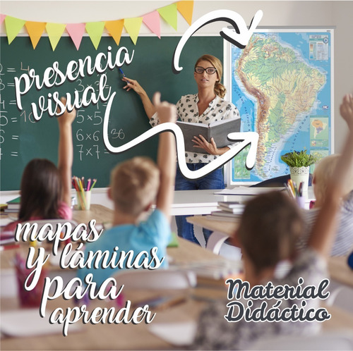 Mapa Prov. De San Luis Mural (político/físico) Doble Faz