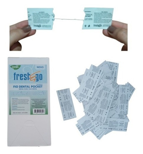 Fio Dental De Bolso Pocket Fresh & Go Em Sache - 150 Unid.