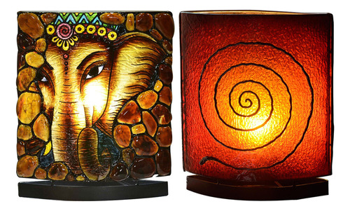 Lámpara De Mesa Sumatra Amber Ganesha Con Bombilla Led