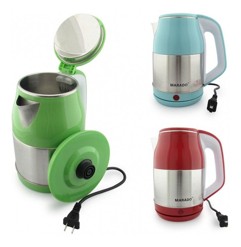 Hervidor De Agua Eléctrico 2lt Tetera Acero Inoxidable Cafet