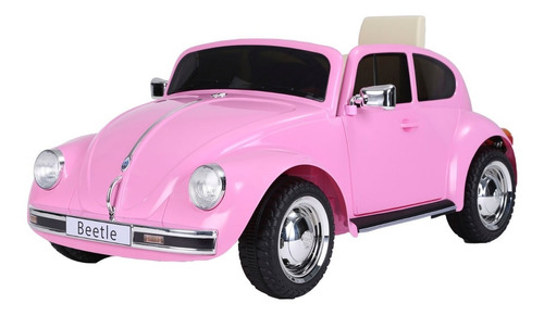 Carrito Montable Eléctrico Vocho Rosa Volkswagen Control Rem