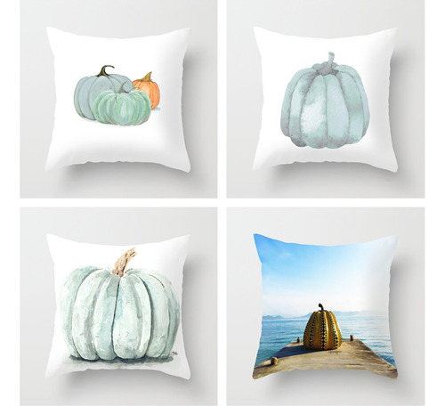 4 Fundas De Almohada De Halloween Para Sofá Cama Oficina Bar