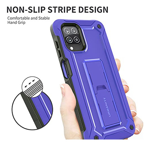 Funda Para Galaxy A12 Morado Dual Layer (plastico Y Silicon)