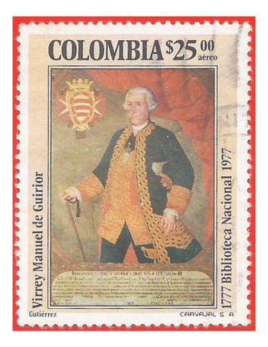 1977. Estampilla Virrey De Guirior, Colombia. Slg1