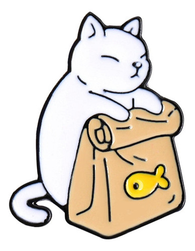 Conjunto De 2 Prendedores De Gato Esmaltado, Broches Solapa