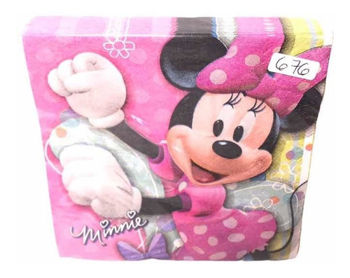 Minnie Mouse Rosa Fiesta P 16 Platos Vasos Serv Mantel Gm6
