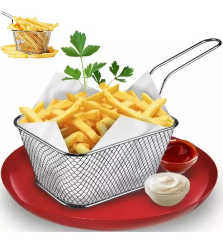 Canasto Freidor Acero Inoxidable Papa Frita Cocina Personal