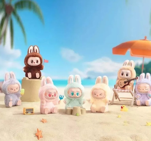 6pz Labubu Monster Muñeco Peluche Figura Macaron Have Seat