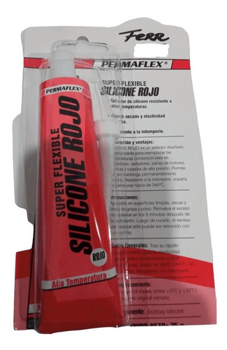 Silicon Rojo Alta Temperatura Tubo 75gr