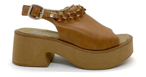 Sandalias Plataforma Mujer Zueco Cadena Zapato Taco 6 Cm 