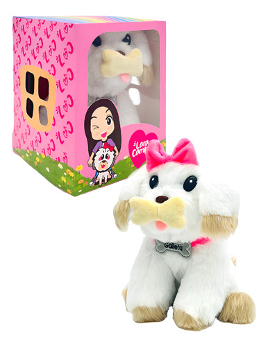 Peluche Perrita Galleta Campos Verdes Lara Lara Blanco