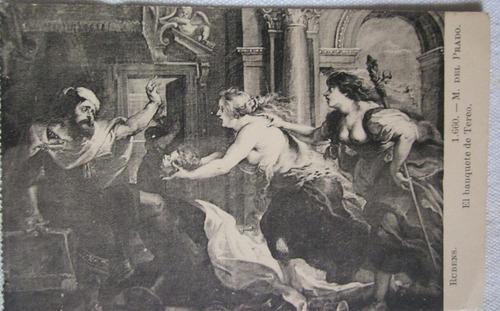 Antigua Postal Del Museo Del Prado Rubens El Banquete  Toreo